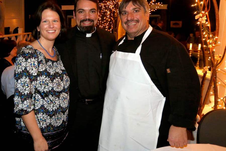 SOC-trinity26p-Jennifer-and-Father-Larry-Legakis-and-restaurant-co-owner-George-Kamilaris