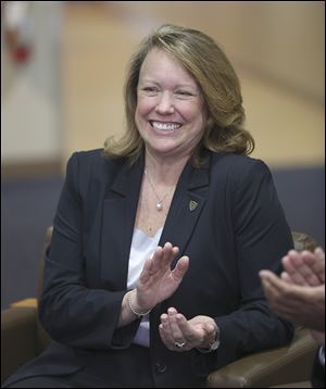 Sharon Gaber , 51, bested a field of 29 applicants to become the 17th presidnet of the University of Toledo. Contract details are in the hands of the board.