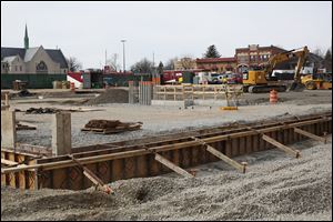Construction is ongoing to expand the Marathon Petroleum Corp. headquarters in downtown Findlay.