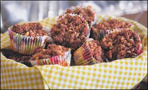 Crumb cake muffins are served for Passover, which began Friday and ends Saturday.
