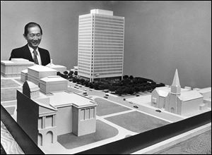 Renowned architech Minoru Yamasaki designed the Jackson Street boulevard. His intent was to connect One Government Center, which he also designed, to the Maumee River.