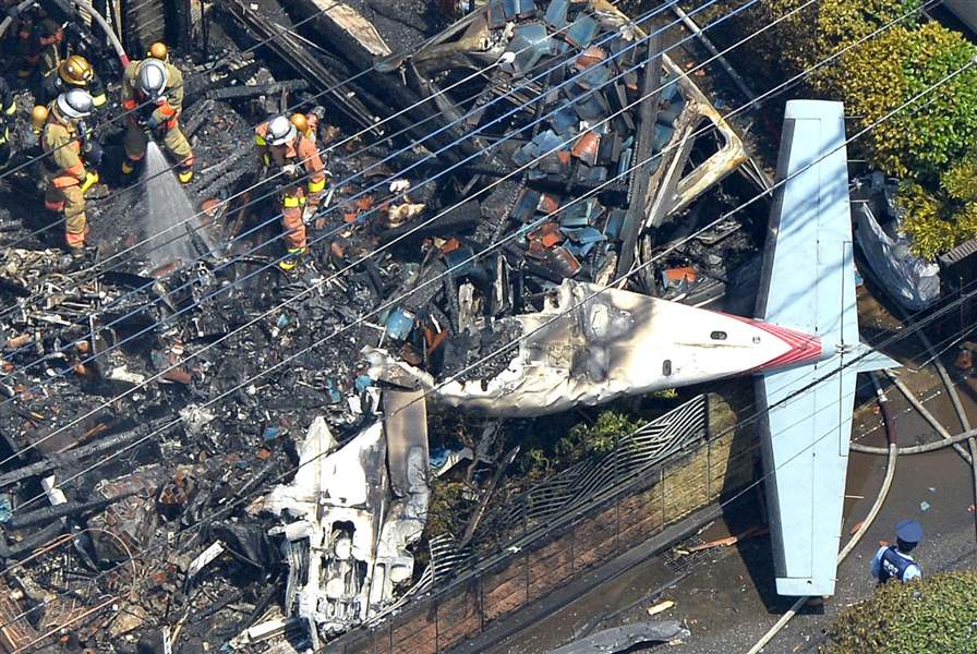 Small plane crashes in Tokyo neighborhood; 3 dead, 3 survive The Blade