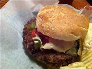 The Hot Tamale Burger from Berger's Olde Tyme Bar and Grill.