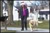 Walk puts canine, owner in holiday spirit