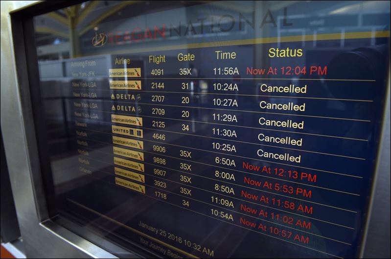 Flight cancellations, delays persist in wake of U.S. blizzard Toledo