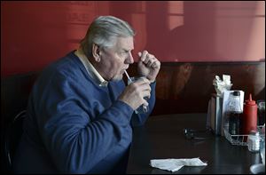 Sebring Mayor J. Michael Pinkerton drinks tap water at JP’s Snacks & Sodas despite a continuing water advisory.