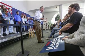 Ohio Gov. John Kasich delivers his vision for the country during a town hall meeting at Monroe County Community College. He talked about the high cost of college education, government efficiency, and privatization, among other topics.