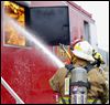 Firefighters practice dousing flames