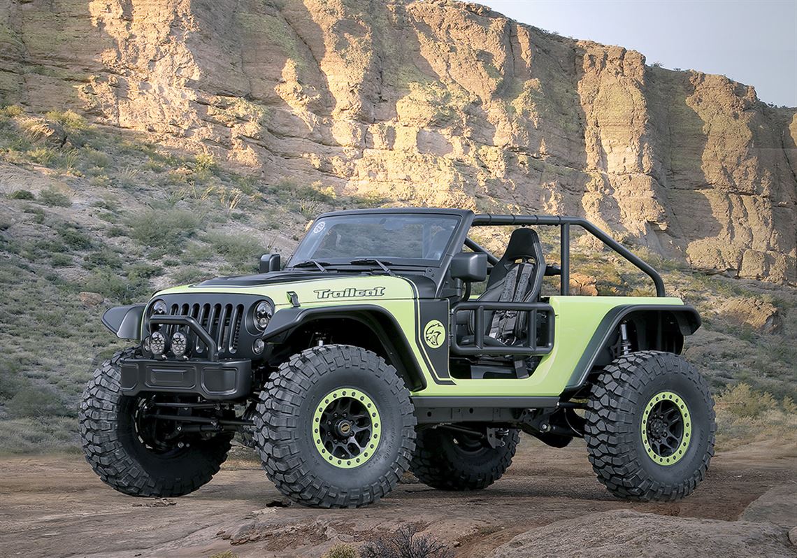 The Jeep Trailcat, with a 707-horsepower Hellcat engine, is one of seven concept vehicles that Fiat Chrysler Automobiles plans to show at the week-long Easter Jeep Safari off-roading event in Moab, Utah.