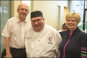 From left are Bill Werynski, Chef Ed Gozdowski, adviser to the Owens Culinary Arts and Hospitality Association, and Mary Ellen Werynski at the Irish Dinner.