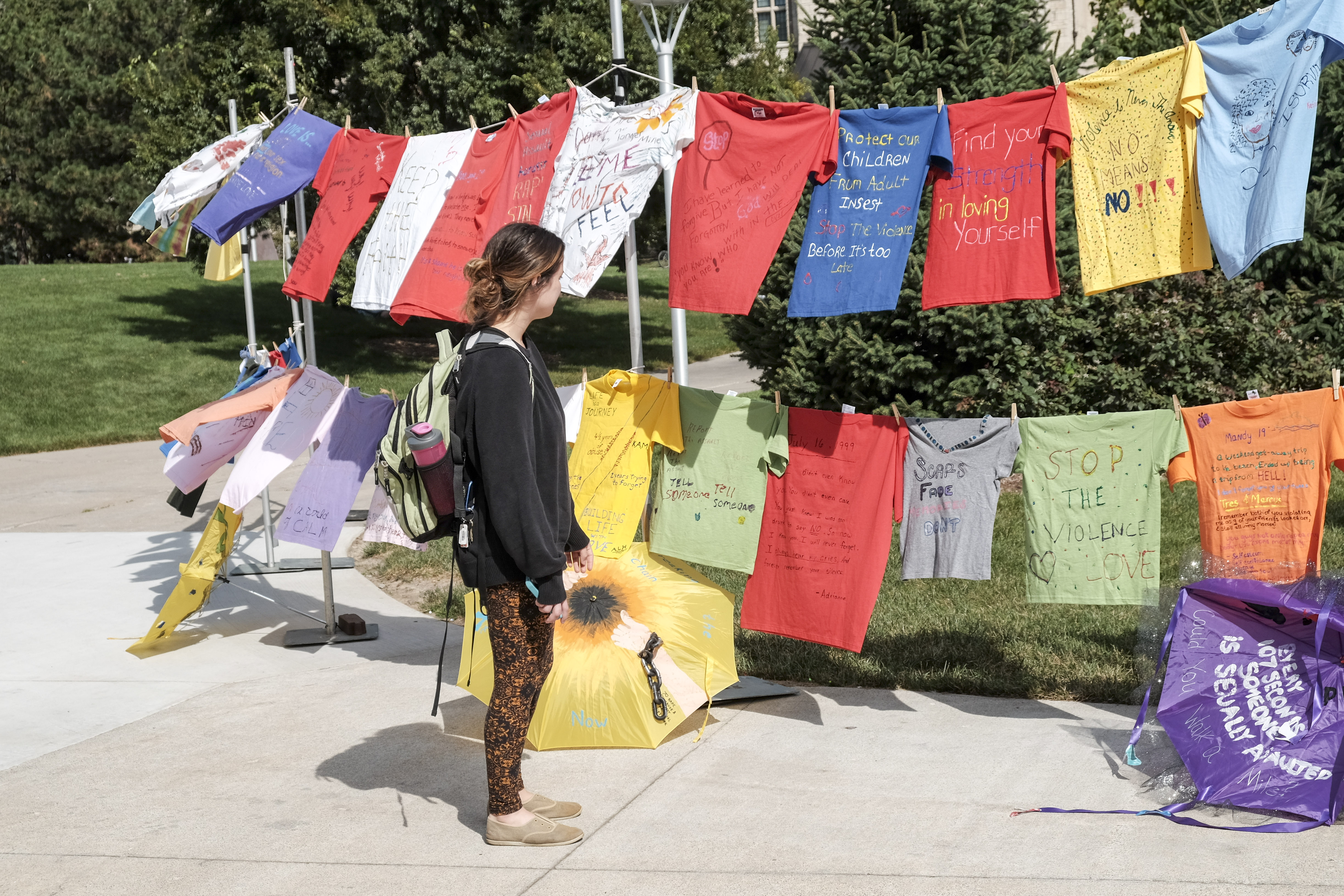 Clothesline Project on display today at UT The Blade
