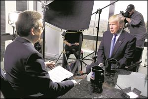 President-elect Donald Trump, right, is interviewed by Chris Wallace of ‘Fox News Sunday’ at Trump Tower in New York.