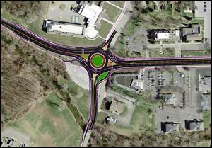 A proposed roundabout in Sylvania at Silica and Monroe.