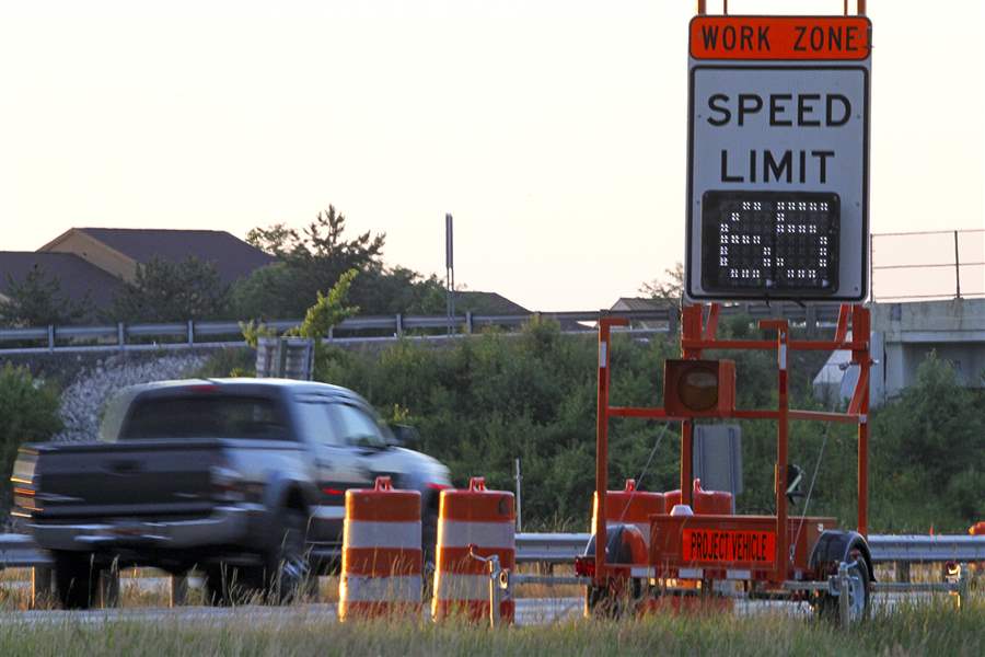 Speed signage goes electric in two area work zones The Blade
