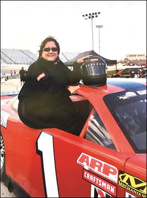 Another challenge: Riding in a race car. Sherry Stanfa-Stanley will sign copies of her book from 1-4 p.m. Saturday at Barnes & Noble in Maumee.