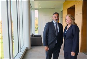 Welltower CEO Tom DeRosa and University of Toledo President Sharon Gaber Wednesday, September 20, 2017, in Toledo, Ohio.