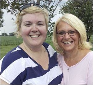 Sisters Kelly Keiser, left, and Kristine Keiser, who is a domestic violence survivor.  