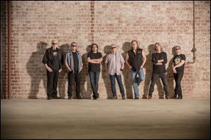 Members of the classic rock band Kansas, which will play a show Saturday at the Stranahan Theater. From left to right are Richard Williams, Billy Greer, Zak Rizvi, Phil Ehart, Ronnie Platt, David Manion, and David Ragsdale.