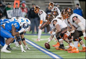 Bowling Green's offensive line held up well in its matchup against Buffalo despite missing three starters.