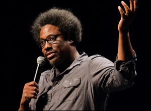 W. Kamau Bell speaks at the Authors! Authors! event Thursday at the Stranahan Great Hall & Theater.