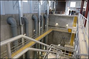 The pumping station for the underground basin in the park. The station goes down 50 feet, and is capable of adding another pump if necessary.