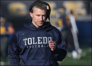 Toledo head coach Jason Candle on the sidelines during a 37-10 win over Western Michigan.