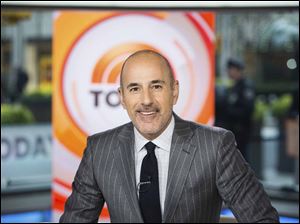 This Nov. 8, 2017 photo released by NBC shows Matt Lauer on the set of the 