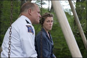 Woody Harrelson and Frances McDormand in a scene from 