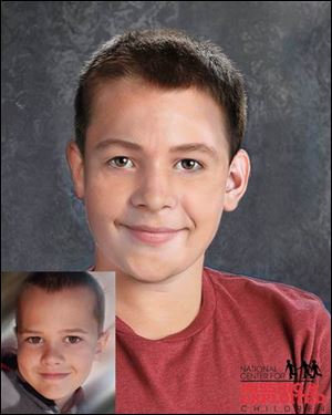 This is photo of Andrew Skelton age progressed 13, was 9.   