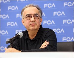Sergio Marchionne  during a news conference on  Fiat Chrysler Automobiles. He is the company's CEO and spoke during the North American International Auto Show, in Detroit, Michigan on January 15, 2018.