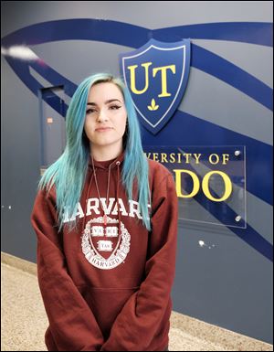 A Toledo Public School student who takes all of her classes at the University of Toledo, Zoe Flores, 17, is majoring in cosmetic chemistry. This fall, she will transfer to Harvard University.
