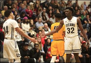 Houston King, left, and Vincent Williams of St. John's Jesuit are the top two scorers in the Three Rivers Athletic Conference.