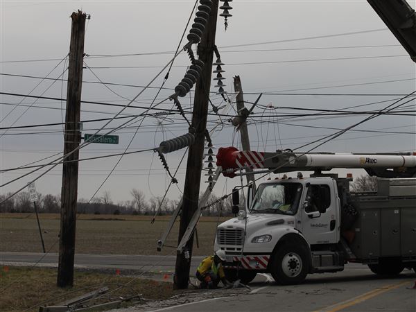 Fallen wires block Anthony Wayne Trail in Maumee