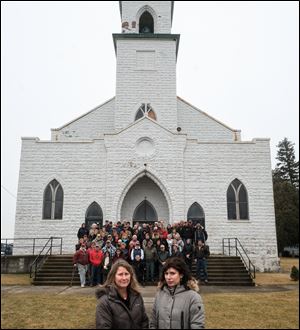 Former parishioners of St. Sebastian Catholic Church including Deb Bumb, left, and Chelsea Arndt are appealing to the Vatican in an effort to save their church, which has been closed since 2005, from demolition by the Diocese of Toledo Thursday, February 22, 2018, in Bismarck, Ohio.