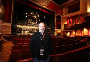 Russell Thompson, a Luckey, Ohio native, is production manager for Prather Touring, who also works for Apex Touring when there are multiple productions. He is shown in the Valentine Theatre ahead of the performance of 'Cabaret.'