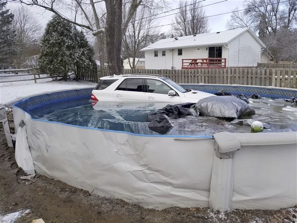 Car goes swimming