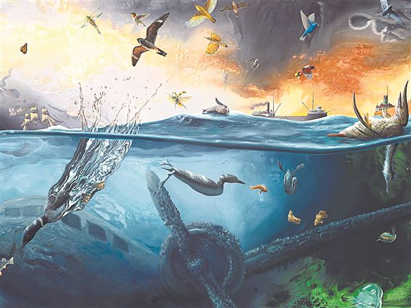 Artist's work explores the evolution of the Great Lakes