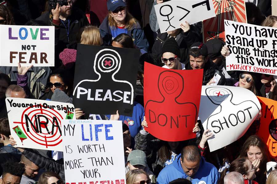 Protestors march nationwide for stricter gun control The Blade
