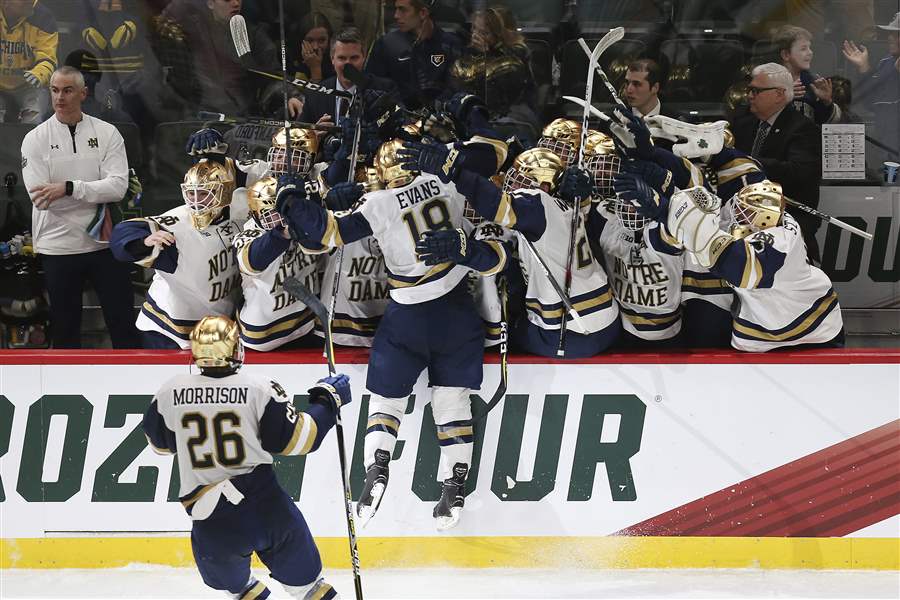 Late goal sends Notre Dame to Frozen Four final over Michigan - The Blade