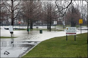 Cullen Park is closed due to flooding on April 15, 2018.