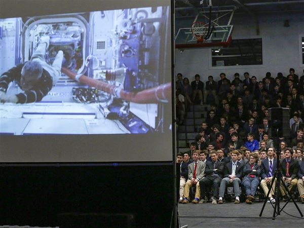 Astronaut touts importance of space program to students