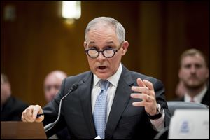 In this May 16, 2018, file photo, Environmental Protection Agency Administrator Scott Pruitt testifies on Capitol Hill in Washington. President Trump tweeted Thursday, July 5, he accepted the resignation of Pruitt.