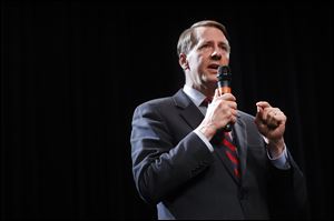 Richard Cordray, former federal consumer protection chief, speaks during the Ohio Democratic Party's fifth debate in the primary race for governor on April 10.