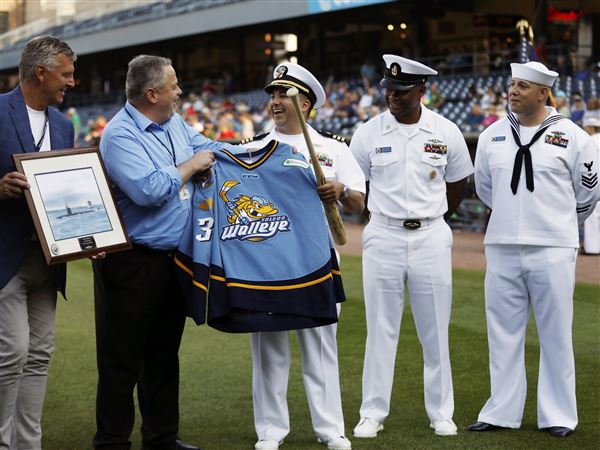 Mud Hens honor crew of USS Toledo