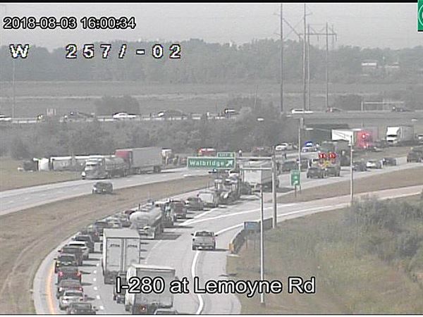Southbound I-280 closed in Lake Township