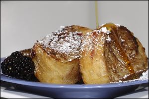 Vegan Stuffed French Toast prepared by Blade food editor Mary Bilyeu at her home in Toledo.