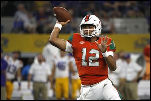 Miami quarterback Malik Rosier threw for 333 yards and three TDs in last year's win over Toledo, but there are questions who the Hurricanes starter will be when they visit the Rockets on Saturday.
