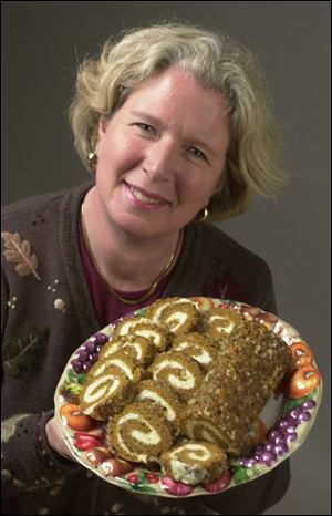 Nancy Spence with Pumpkin Roll.