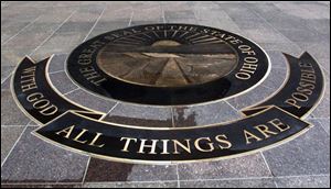 A federal court has ruled that Ohio can use the motto surrounding Ohio's seal.