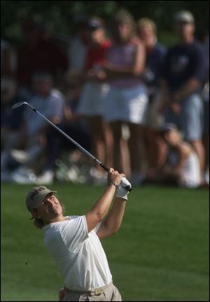 Heather Bowie shoots onto the 18th green after posting her highest LPGA finish.